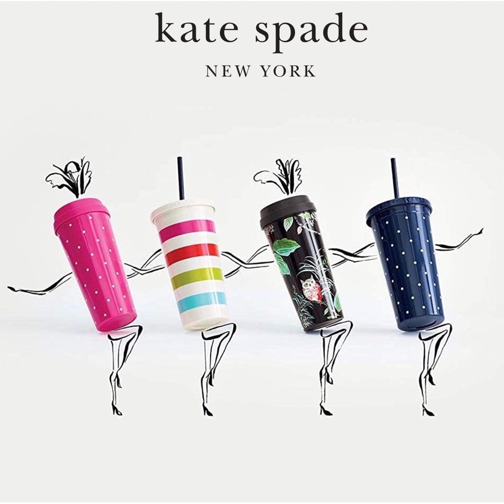 Kate Spade Candy Stripe Tumbler with Straw